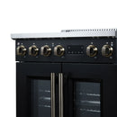 FORNO Torino 30-Inch 4.32 Cu. Ft. French Door Induction Range with True Convection, Air Fry and Sous Vide in Black 240V (FFSIN0950-30BLK)