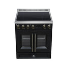 FORNO Torino 30-Inch 4.32 Cu. Ft. French Door Induction Range with True Convection, Air Fry and Sous Vide in Black 240V (FFSIN0950-30BLK)