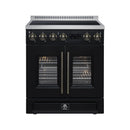 FORNO Torino 30-Inch 4.32 Cu. Ft. French Door Induction Range with True Convection, Air Fry and Sous Vide in Black 240V (FFSIN0950-30BLK)