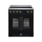 FORNO Torino 30-Inch 4.32 Cu. Ft. French Door Induction Range with True Convection, Air Fry and Sous Vide in Black 240V (FFSIN0950-30BLK)