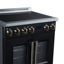 FORNO Torino 30-Inch 4.32 Cu. Ft. French Door Induction Range with True Convection, Air Fry and Sous Vide in Black 240V (FFSIN0950-30BLK)