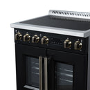 FORNO Torino 30-Inch 4.32 Cu. Ft. French Door Induction Range with True Convection, Air Fry and Sous Vide in Black 240V (FFSIN0950-30BLK)