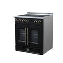 FORNO Torino 30-Inch 4.32 Cu. Ft. French Door Induction Range with True Convection, Air Fry and Sous Vide in Black 240V (FFSIN0950-30BLK)