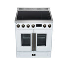 FORNO Torino 30-Inch 4.32 Cu. Ft. French Door Induction Range with True Convection, Air Fry and Sous Vide in White, 240V (FFSIN0950-30WHT)