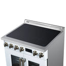 FORNO Torino 30-Inch 4.32 Cu. Ft. French Door Induction Range with True Convection, Air Fry and Sous Vide in White, 240V (FFSIN0950-30WHT)