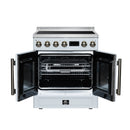 FORNO Torino 30-Inch 4.32 Cu. Ft. French Door Induction Range with True Convection, Air Fry and Sous Vide in White, 240V (FFSIN0950-30WHT)