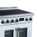 FORNO Torino 30-Inch 4.32 Cu. Ft. French Door Induction Range with True Convection, Air Fry and Sous Vide in White, 240V (FFSIN0950-30WHT)