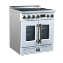 FORNO Torino 30-Inch 4.32 Cu. Ft. French Door Induction Range with True Convection, Air Fry and Sous Vide in White, 240V (FFSIN0950-30WHT)