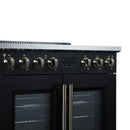 FORNO Torino 36-Inch 5.36 Cu. Ft. French Door Induction Range with True Convection, Air Fry and Sous Vide in Black 240V (FFSIN0950-36BLK)