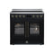 FORNO Torino 36-Inch 5.36 Cu. Ft. French Door Induction Range with True Convection, Air Fry and Sous Vide in Black 240V (FFSIN0950-36BLK)