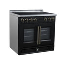 FORNO Torino 36-Inch 5.36 Cu. Ft. French Door Induction Range with True Convection, Air Fry and Sous Vide in Black 240V (FFSIN0950-36BLK)