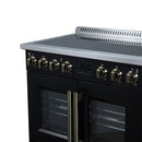 FORNO Torino 36-Inch 5.36 Cu. Ft. French Door Induction Range with True Convection, Air Fry and Sous Vide in Black 240V (FFSIN0950-36BLK)