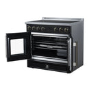 FORNO Torino 36-Inch 5.36 Cu. Ft. French Door Induction Range with True Convection, Air Fry and Sous Vide in Black 240V (FFSIN0950-36BLK)