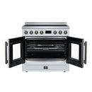 FORNO Torino 36-Inch 5.36 Cu. Ft. French Door Induction Range with True Convection, Air Fry and Sous Vide in White 240V (FFSIN0950-36WHT)