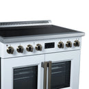 FORNO Torino 36-Inch 5.36 Cu. Ft. French Door Induction Range with True Convection, Air Fry and Sous Vide in White 240V (FFSIN0950-36WHT)