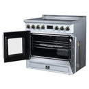 FORNO Torino 36-Inch 5.36 Cu. Ft. French Door Induction Range with True Convection, Air Fry and Sous Vide in White 240V (FFSIN0950-36WHT)