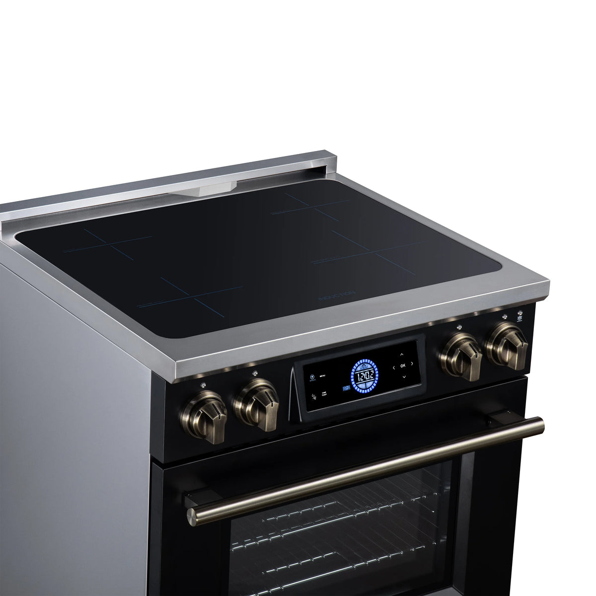 Forno Maximus 30-inch black induction range FFSIN0968-30BLK, induction cooktop from the left