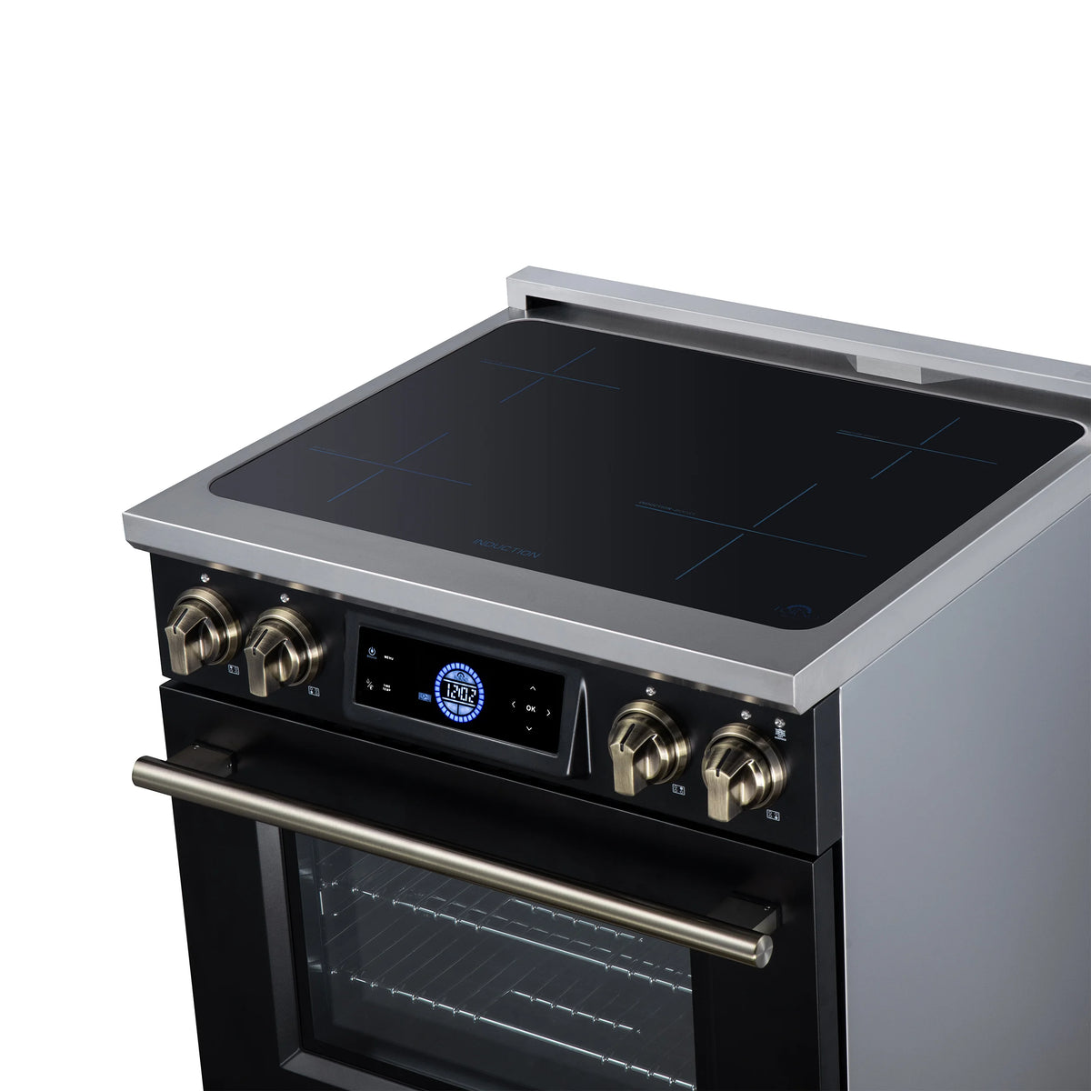 Forno Maximus 30-inch black induction range FFSIN0968-30BLK, induction cooktop from the right