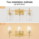 Parrot Uncle Jasper Modern Clear Glass 3-Light Bathroom Vanity Light