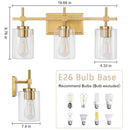 Parrot Uncle Jasper Modern Clear Glass 3-Light Bathroom Vanity Light