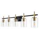 Parrot Uncle Jasper Modern Clear Glass 5-Light Bathroom Vanity Light