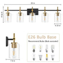 Parrot Uncle Jasper Modern Clear Glass 5-Light Bathroom Vanity Light