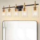 Parrot Uncle Jasper Modern Clear Glass 5-Light Bathroom Vanity Light
