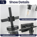 Parrot Uncle Jasper Modern Brushed Nickel & Black Clear Glass 5-Light Bathroom Linear Vanity Light