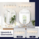 Parrot Uncle Jasper Modern Brushed Nickel & Black Clear Glass 5-Light Bathroom Linear Vanity Light