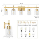 Parrot Uncle Jasper Modern Clear Glass 5-Light Bathroom Vanity Light