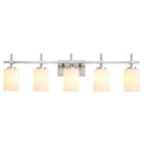 Parrot Uncle Jasper Modern Frosted Glass 5-Light Bathroom Linear Vanity Light