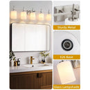 Parrot Uncle Jasper Modern Frosted Glass 5-Light Bathroom Linear Vanity Light