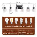 Parrot Uncle Jasper Modern Clear Glass 6-Light Bathroom Vanity Light