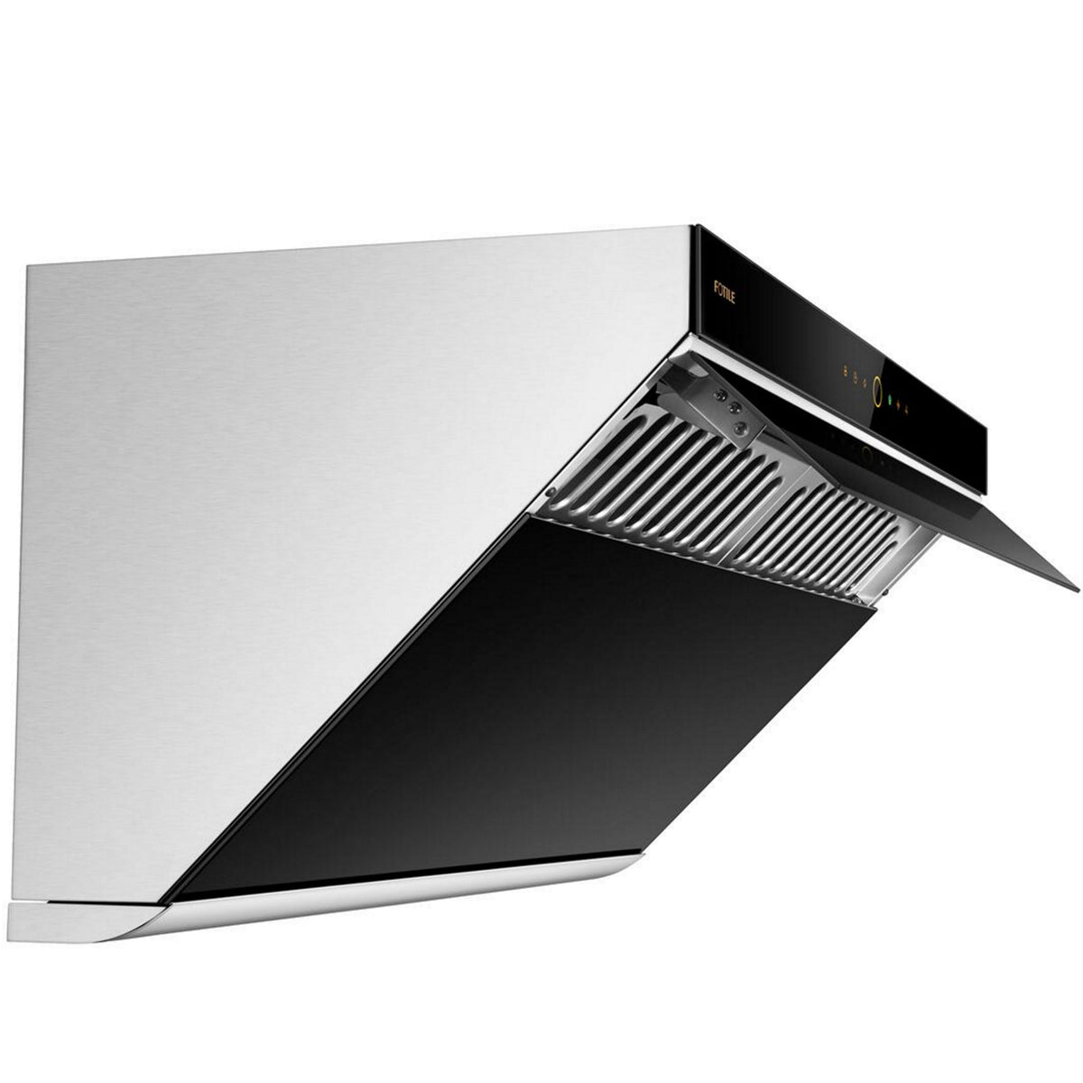 Fotile 30-Inch Prestige Inclined Vent Under-Cabinet / Wall-Mount Range Hood with Dual DC Motors, 1000 Max EQUIV. CFM, Motion Activation and 38dB Quiet Operation in Black Tempered Glass (JQG7505)