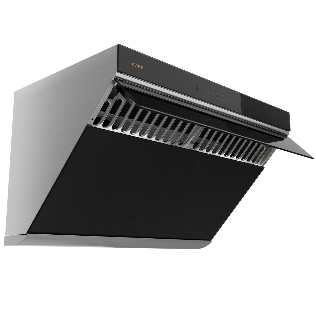 Fotile 30-Inch Prestige Performance Inclined Vent Under-Cabinet / Wall-Mount Range Hood with Dual DC Motors, 1100 Max EQUIV. CFM, Motion Activation, and Sync Connect in Black (JQG7507)
