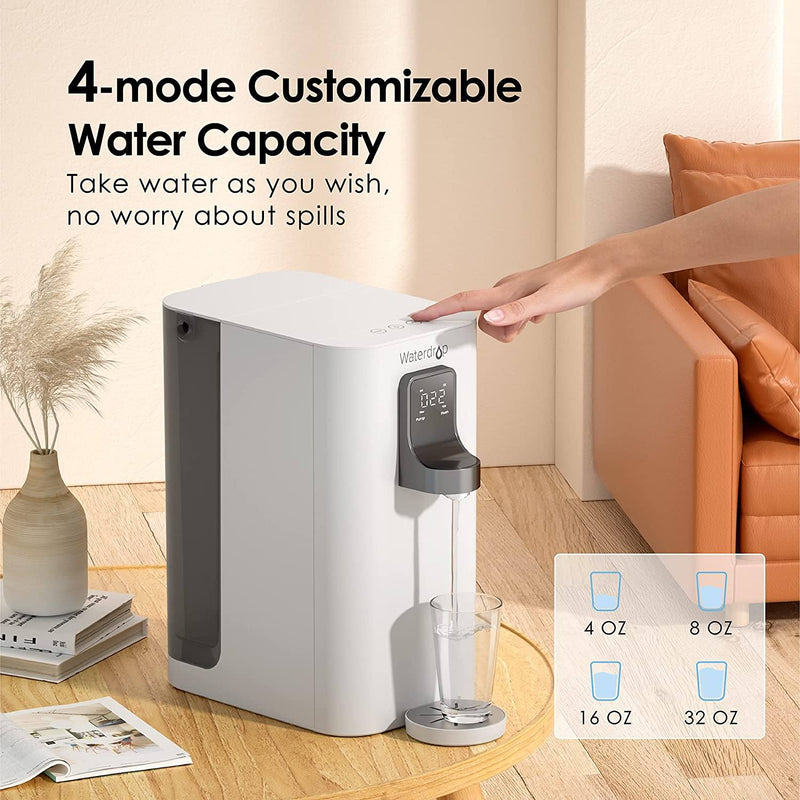 Waterdrop Countertop Reverse Osmosis Water Filter System, 6-stage Filtration, with Smart Display, White (WD-K19-S)