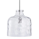 Parrot Uncle Kara Farmhouse 1-Light Textured Glass Nickel Island Pendant Light