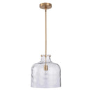 Parrot Uncle Kara Farmhouse 1-Light Textured Glass Nickel Island Pendant Light