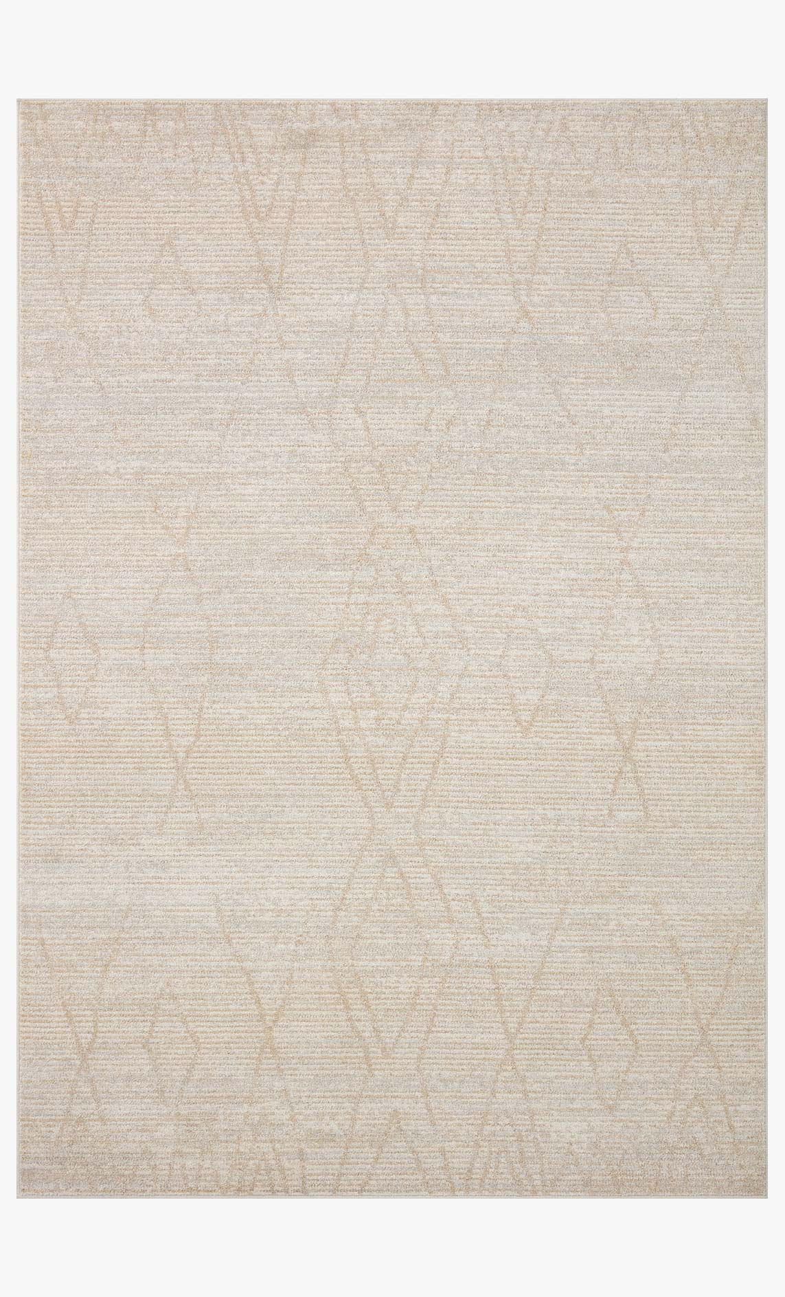 Natural and mist area rug with subtle geometric motif and flat weave texture