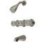 Kingston Brass Triple-Handle Tub and Shower Faucet, Brushed Nickel (KB138)
