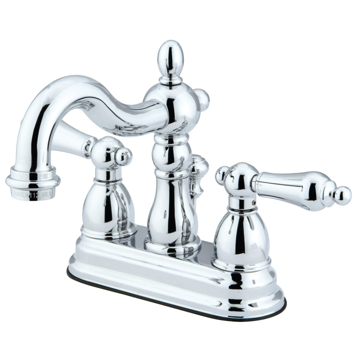 Heritage Double-Handle 4" Centerset Bathroom Faucet with Pop-Up Drain in Polished Chrome