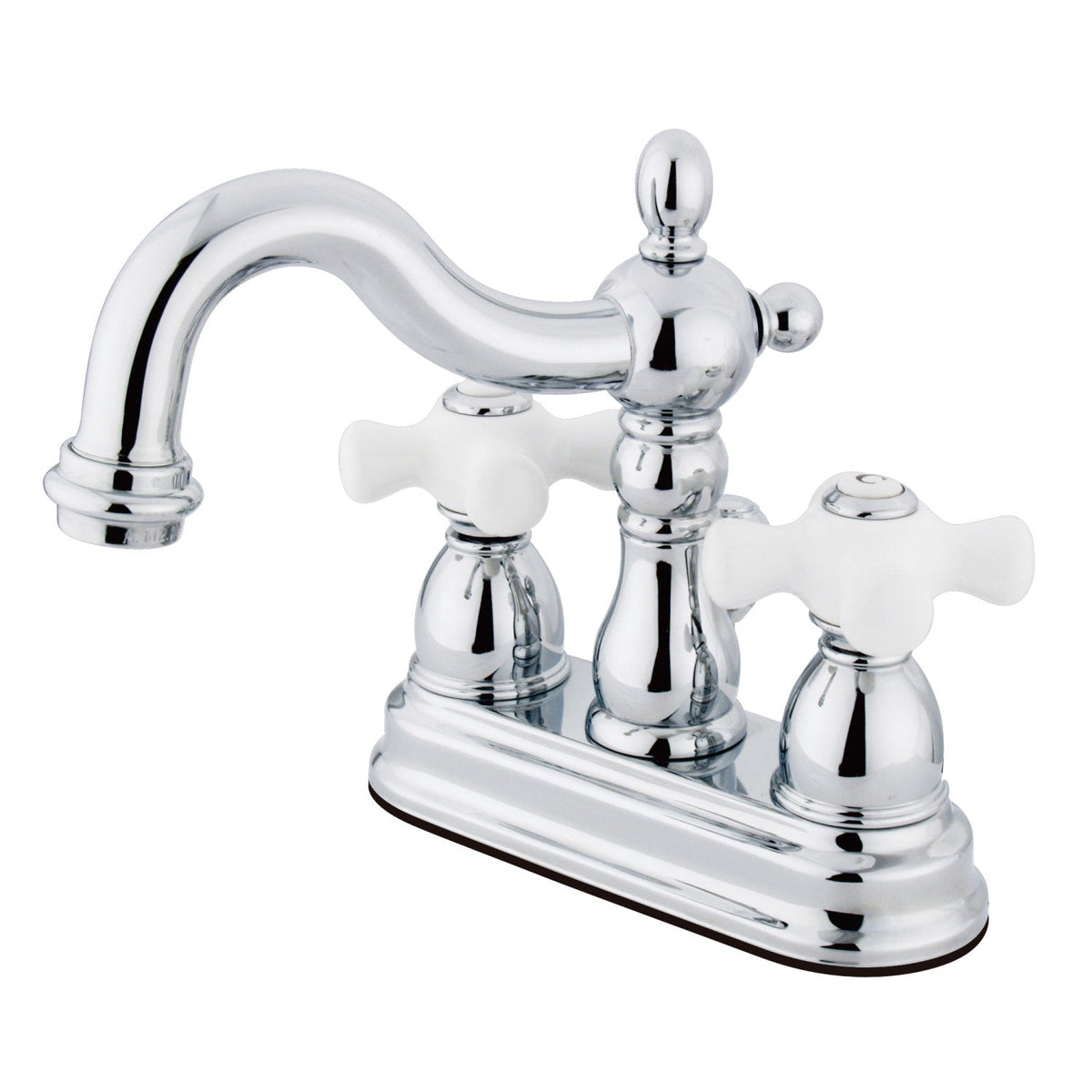 Heritage Double-Handle 4" Centerset Bathroom Faucet with Pop-Up Drain in Polished Chrome