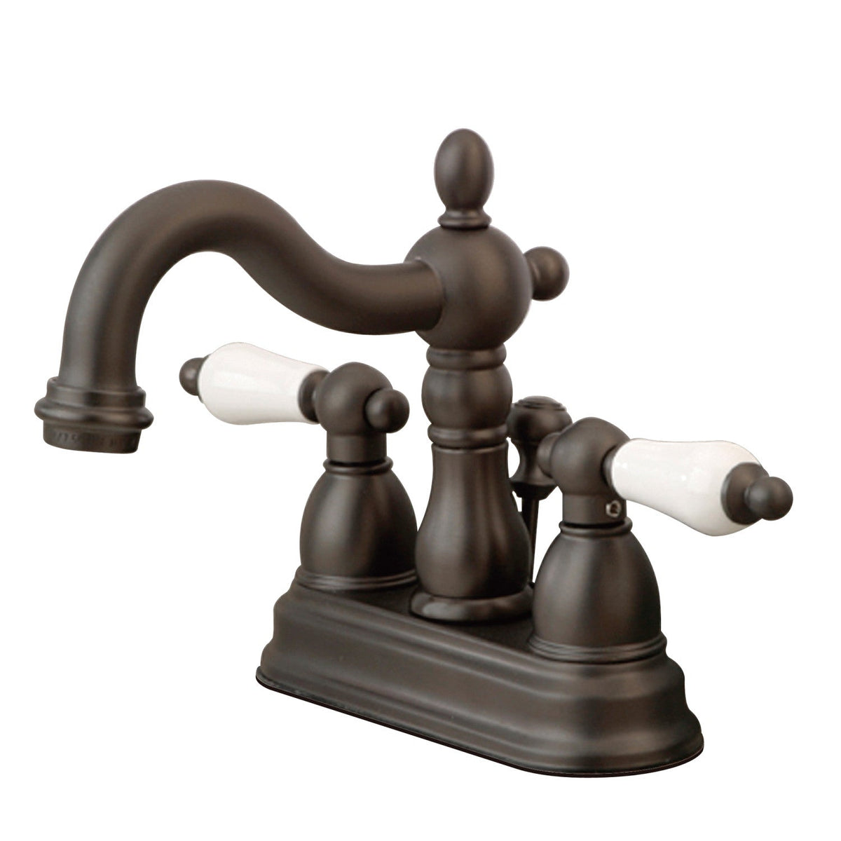 Heritage Double-Handle 4" Centerset Bathroom Faucet with Pop-Up Drain in Oil Rubbed Bronze