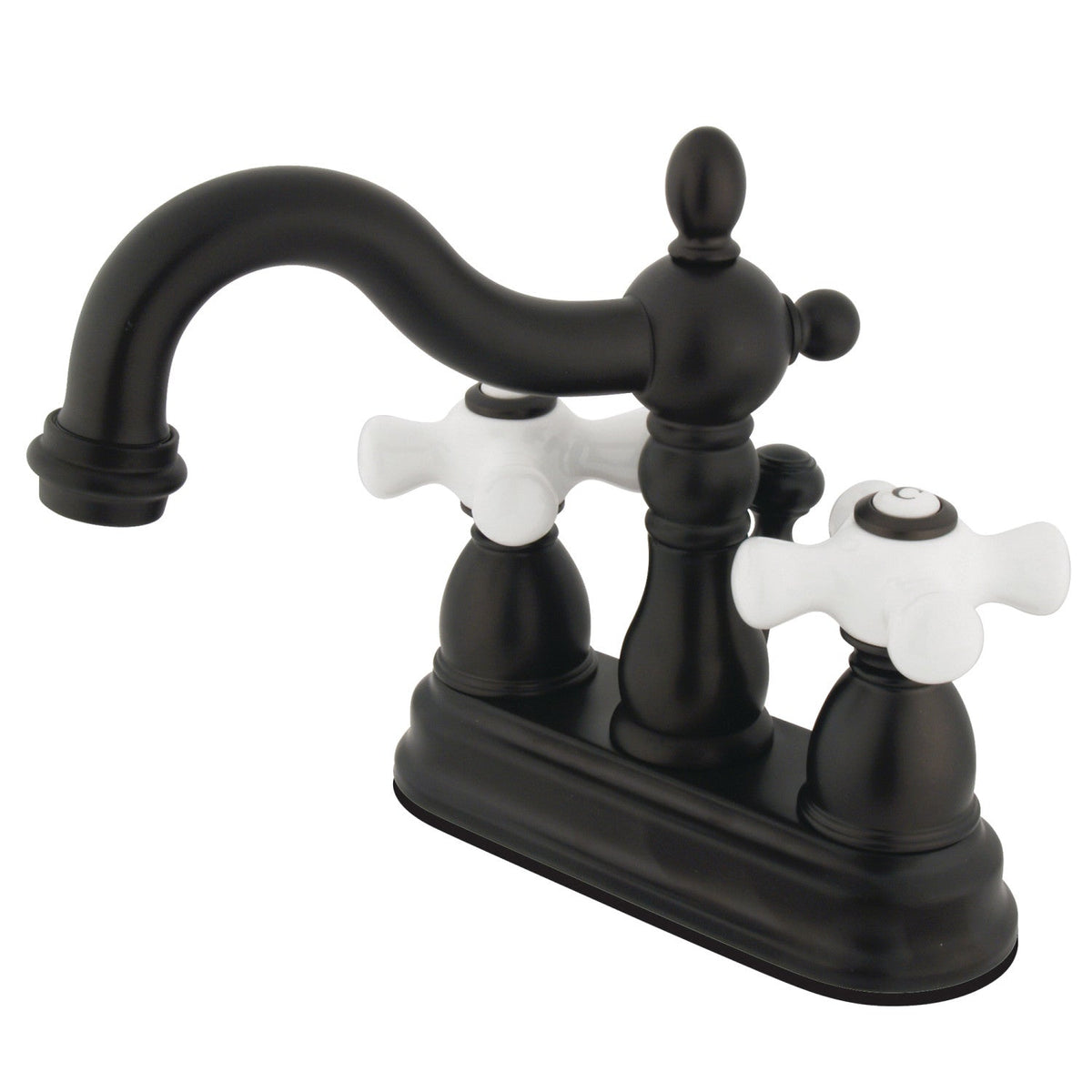 Heritage Double-Handle 4" Centerset Bathroom Faucet with Pop-Up Drain in Oil Rubbed Bronze