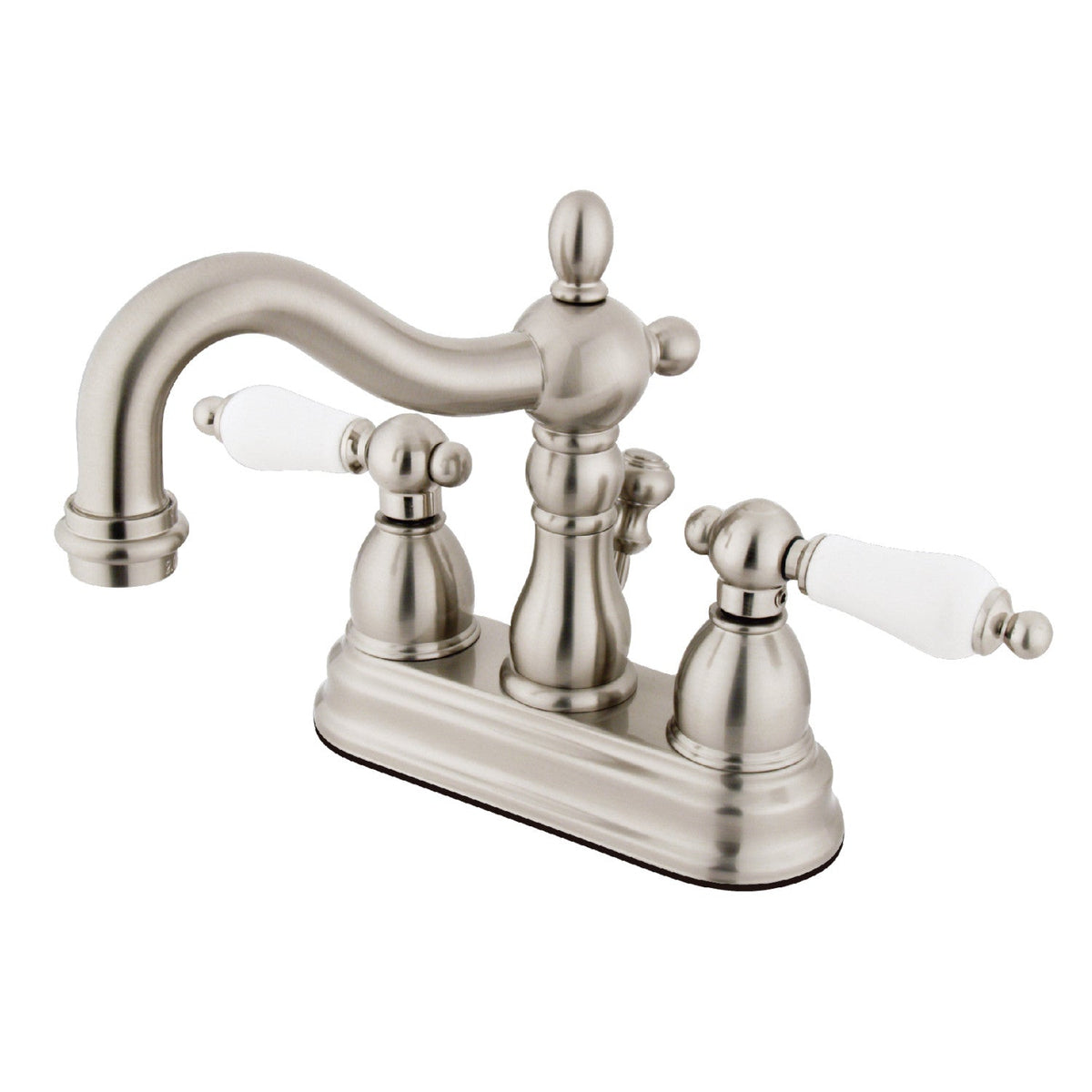 Heritage Double-Handle 4" Centerset Bathroom Faucet with Pop-Up Drain in Brushed Nickel