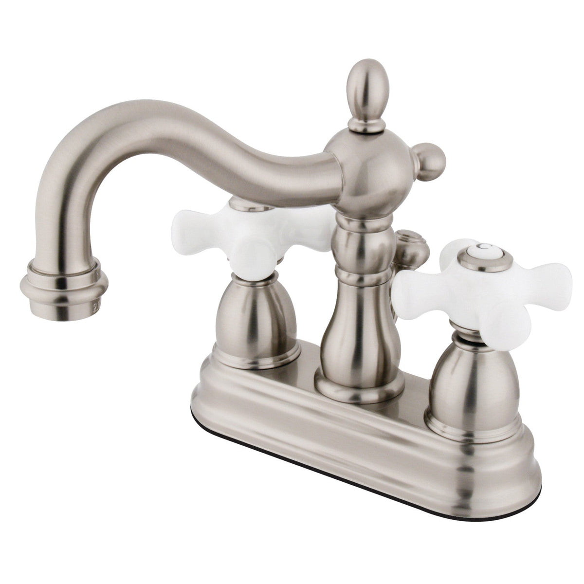 Heritage Double-Handle 4" Centerset Bathroom Faucet with Pop-Up Drain in Brushed Nickel