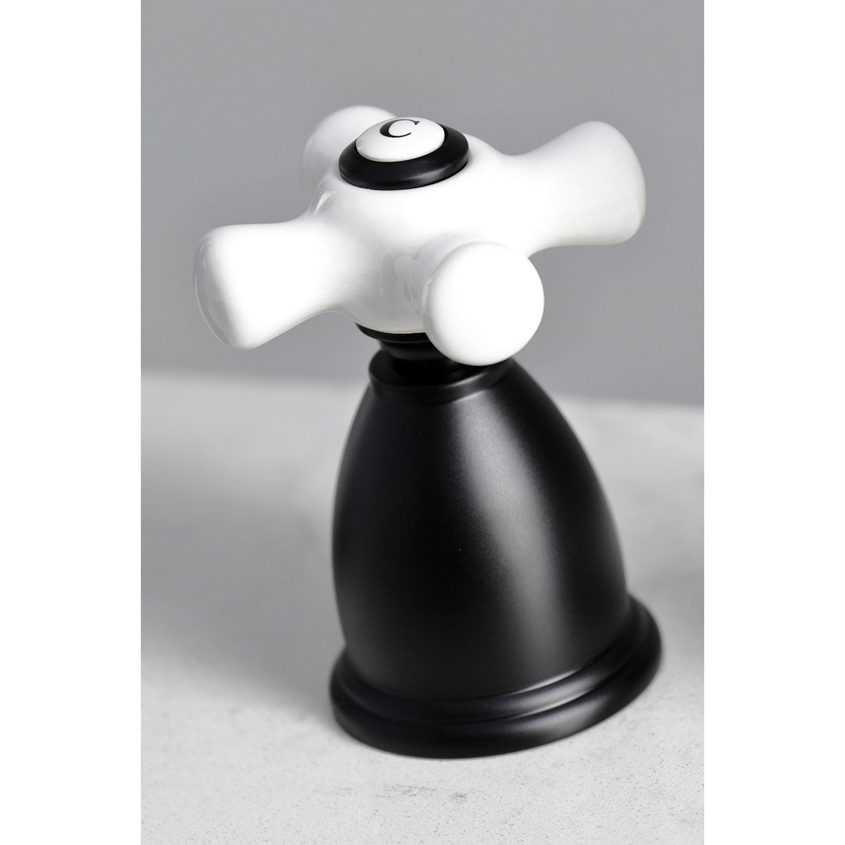 Heritage Double-Handle Widespread Kitchen Faucet with Brass Sprayer in Matte Black