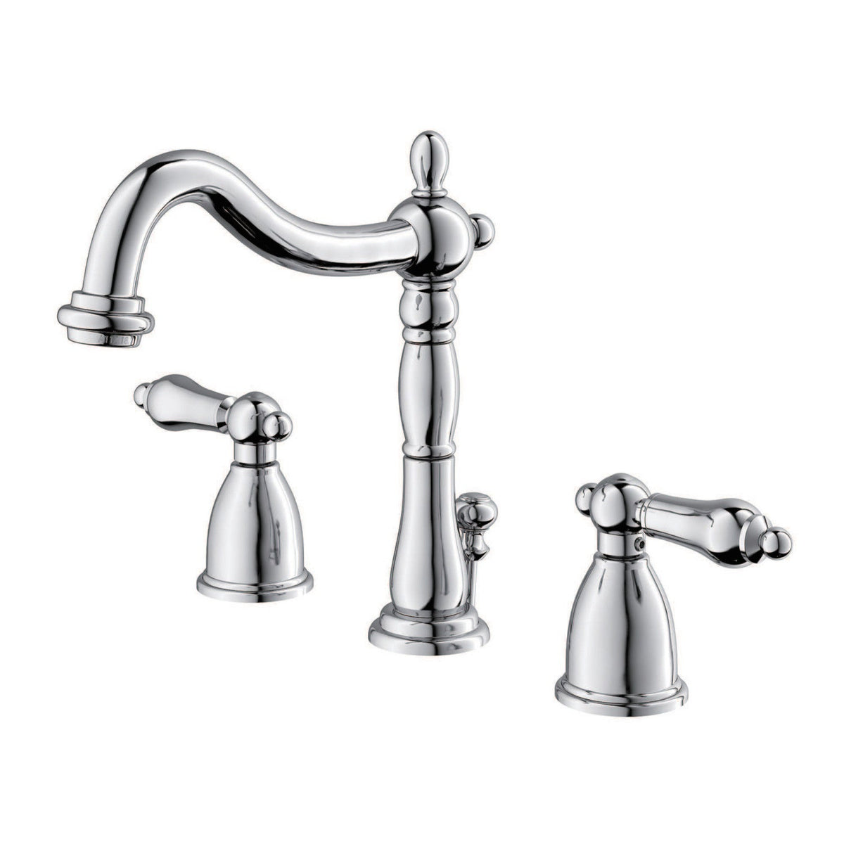 Heritage Widespread Bathroom Faucet with Pop-Up Drain in Polished Chrome