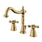 Kingston Brass Heritage Widespread Bathroom Faucet with Brass Pop-Up, Polished Brass (KB1972AX)