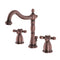 Kingston Brass Heritage Widespread Bathroom Faucet with Brass Pop-Up, Antique Copper (KB197AXAC)
